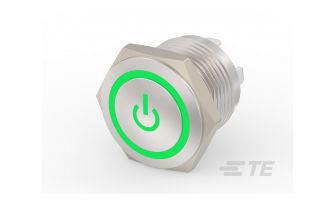 2213775-7 Pushbutton SW AV16 SPM 0.4VA POWER LED GREEN 12V