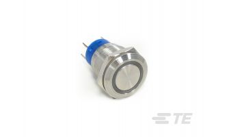 4-2213764-1 Pushbutton SW AV19 DPM 3A FIX RING LED WHITE 12V