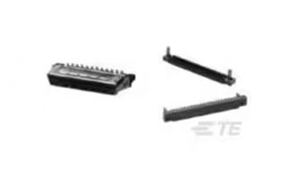 750913-5 I/O Connectors CABLE PLUG 50P w/lacing covers blk