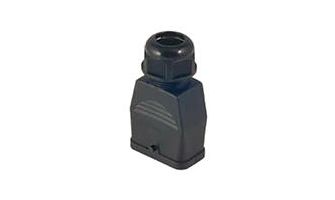 7908.6648.1 GWconnect STD - Standard, Single Lever Hood, Polyamide, with 2 Pegs, Top Entry, with Cable Gland, Size «32x13», Pg21 Thread, Black
