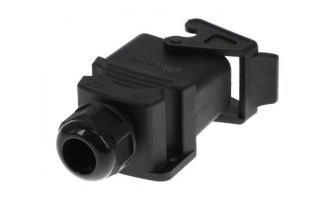 7908.6663.1 GWconnect STD - Standard, Single Lever Bulkhead Mount Housing, Polyamide, with 1 Lever, Side Entry, with Cable Gland, Size «32x13», Pg16 Thread, Black
