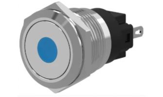 82-4151.0244 Indicator / stainless steel illuminated point yellow 24V solder/fast-on,