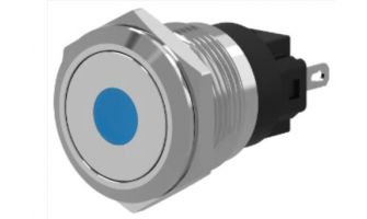 82-4151.0254 Indicator / stainless steel illuminated point yellow 24V solder/fast-on,