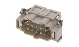 936010229 GWconnect Spring Terminal Insert, Male, 10-Pole, 16A, Silver (Ag) Plated Contacts, Size 10B «57x27»