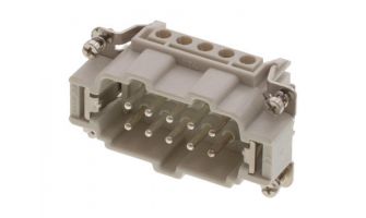 936010238 GWconnect Screw Terminal Insert, Male, 10-Pole, 16A, with Wire Protection, Silver (Ag) Plated Contacts, Size 10B «57x27»