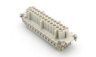 936010301 GWconnect Screw Terminal Insert, Female, 24-Pole, 16A, Numbered 25-48, with Wire Protection, Silver (Ag) Plated Contacts, Size 24B «104x27»