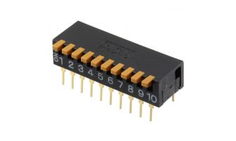 A6DR-0100 DIP Switches / SIP Switches 10 PN SEALD SIDE ACT