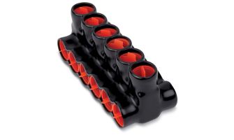 AMTD50066 MT Aluminum Multi-Tap Both Sides Connector - 6-Port - PVC Insulated - Wire Range 500MCM-6 Str.