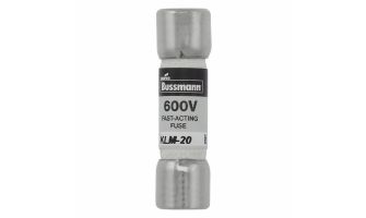 KLM-20-P FUSE CARTRIDGE 20A 600VAC/VDC 5AG