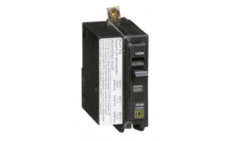 QOB1301021 Mini circuit breaker, QO, 30A, 1 pole, 120/240VAC, 10kA, bolt on mount, AC shunt trip