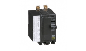 QOB2501021 Mini circuit breaker, QO, 50A, 2 pole, 120/240VAC, 10kA, bolt on mount, AC shunt trip
