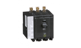 QOB3601021 Mini circuit breaker, QO, 60A, 3 pole, 120/240VAC, 10kA, bolt on mount, AC shunt trip