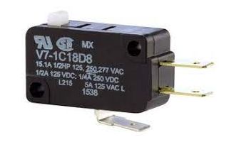 V7-1C18D8 Switches MINI BASIC SW SPDT 15A 277VAC PIN PLUNG